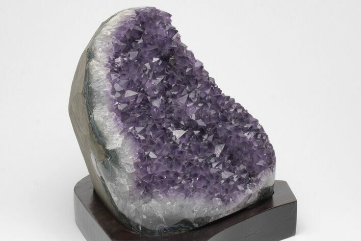 Amethyst Cluster With Wood Base - Uruguay #200007